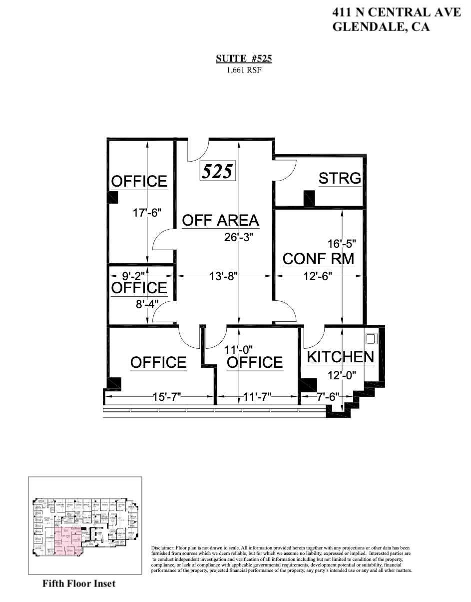 411 N Central Ave, Glendale, CA for lease Floor Plan- Image 1 of 1