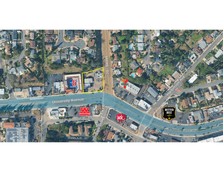 6970-6988 University Ave, La Mesa, CA for lease - Aerial - Image 3 of 6
