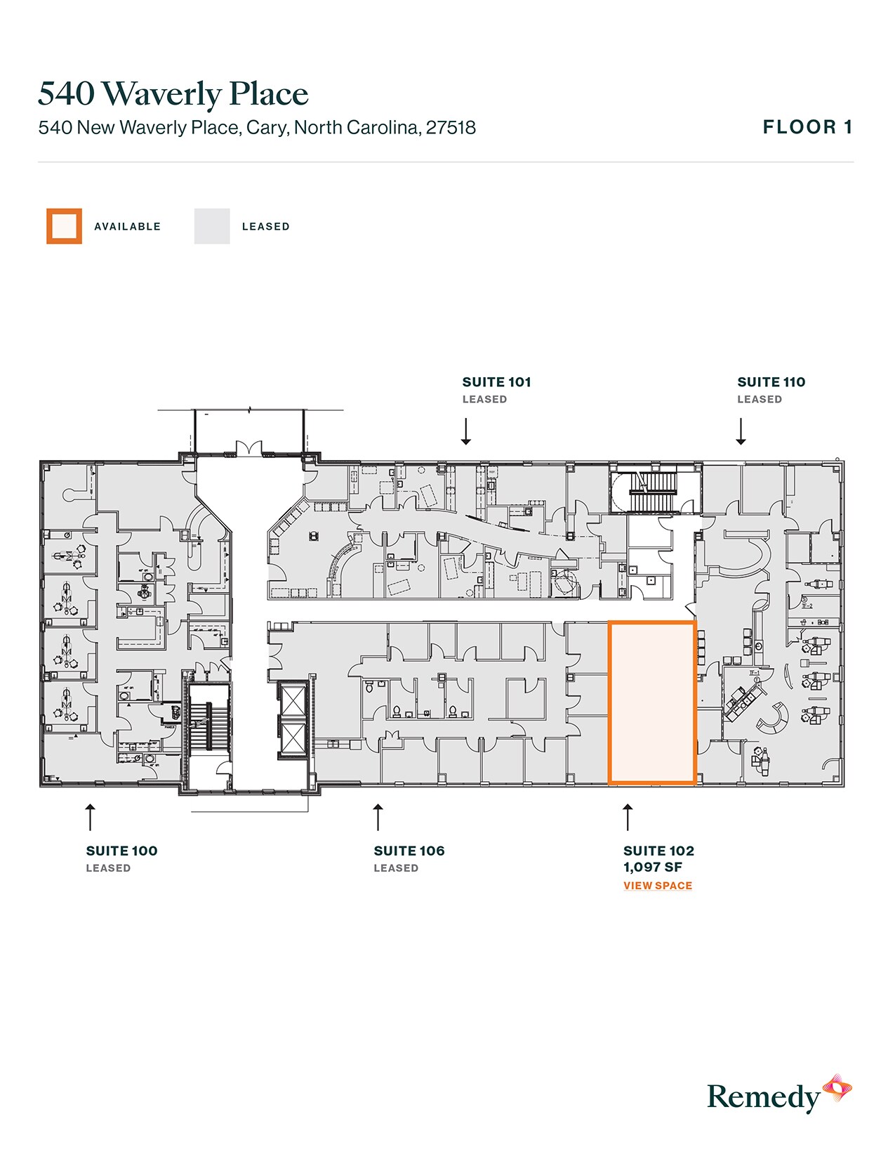 540 New Waverly Pl, Cary, NC à louer Plan d’étage- Image 1 de 1