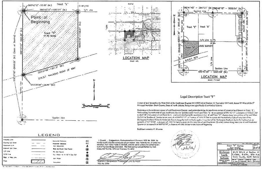 xxx 115th Ave - TRACT F, Dickinson, ND à vendre - Plan cadastral - Image 2 de 2