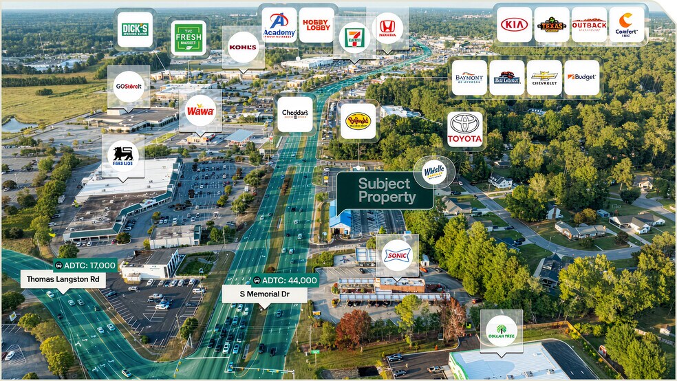 3741 S Memorial Dr, Greenville, NC à vendre - Aérien - Image 2 de 3