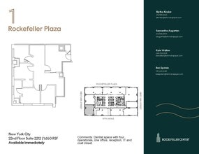 1 Rockefeller Plaza, New York, NY for lease Floor Plan- Image 1 of 12