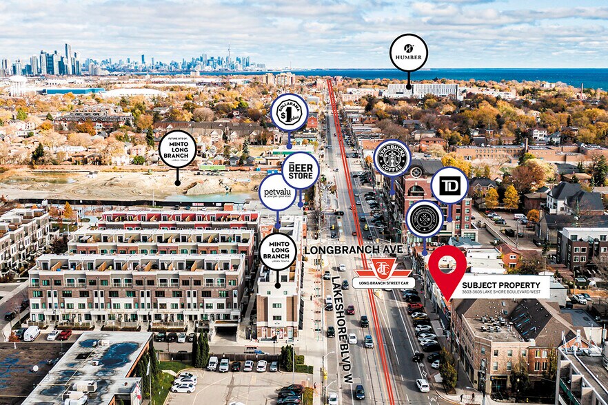 3603-3605 Lake Shore Blvd W, Toronto, ON à louer - Aérien - Image 3 de 5