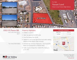 More details for 1955 EL PASEO RD, Las Cruces, NM - Land for Sale