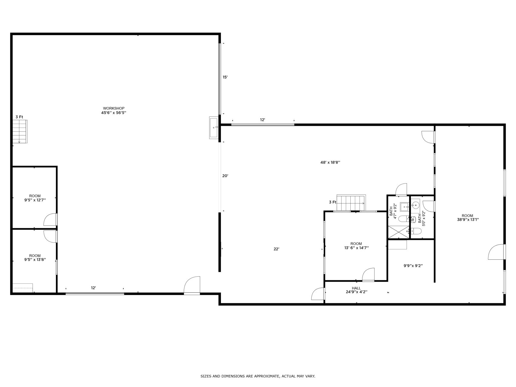 4035-4037 E University Dr, Phoenix, AZ for lease Floor Plan- Image 1 of 2