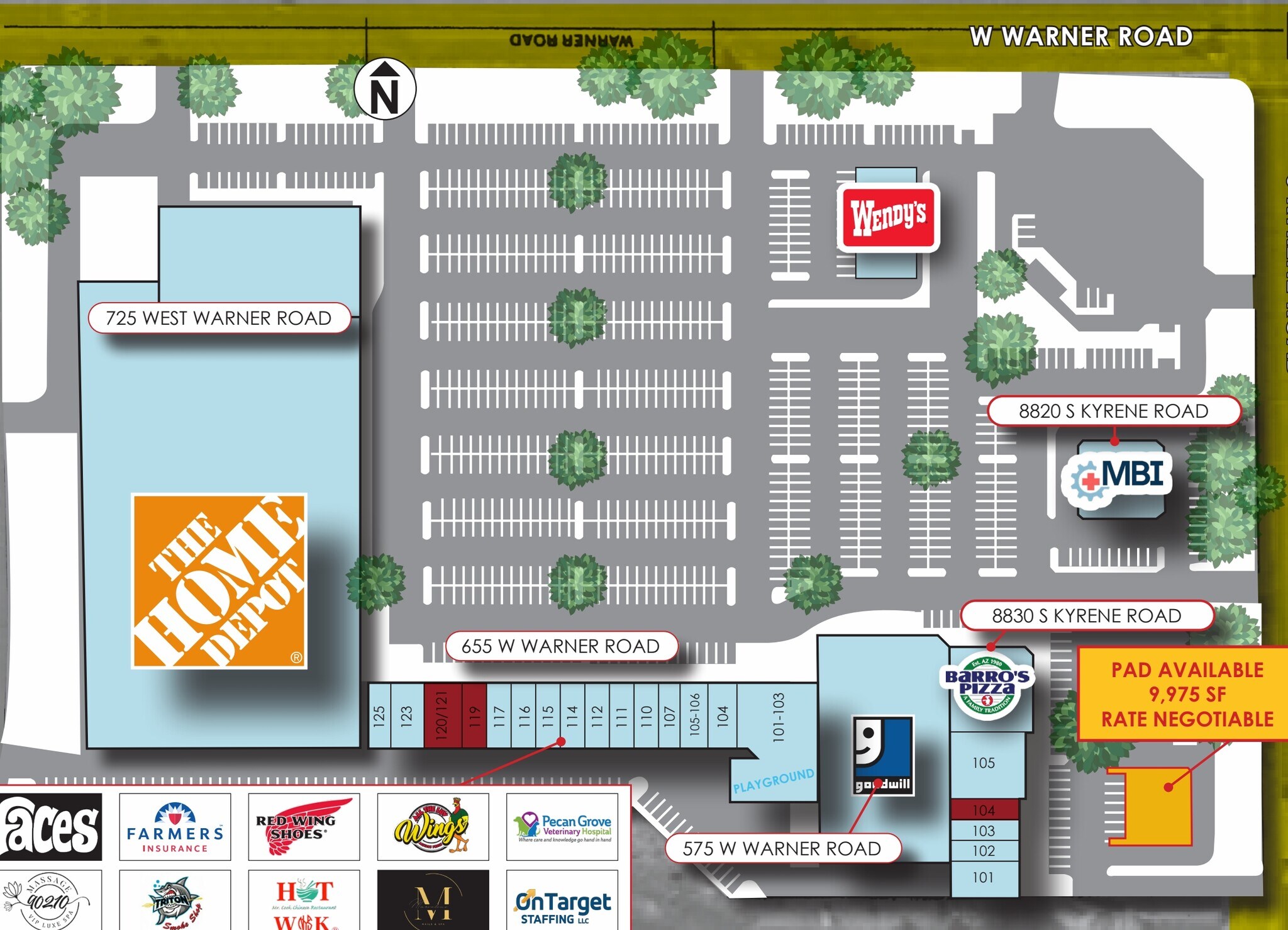 725 W Warner Rd, Tempe, AZ à louer Plan de site- Image 1 de 1
