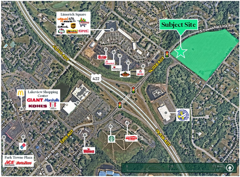 Township Line Road & Buckwalter Rd, Royersford, PA for sale - Aerial - Image 1 of 2