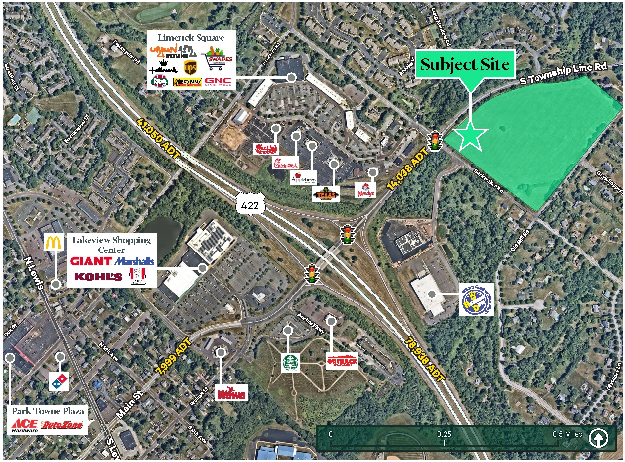 Township Line Road & Buckwalter Rd, Royersford, PA à vendre Aérien- Image 1 de 3