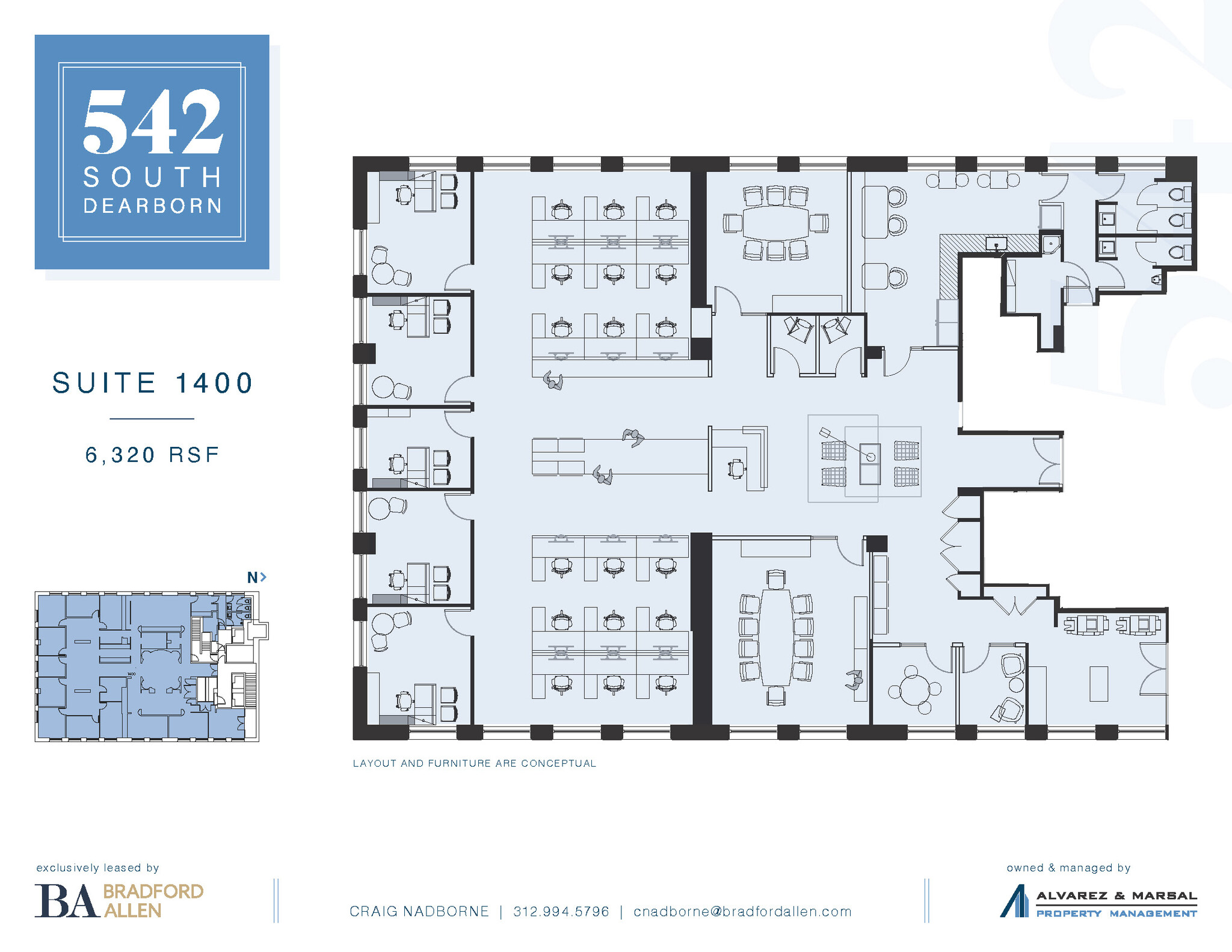 542-550 S Dearborn St, Chicago, IL à louer Plan d’étage- Image 1 de 2