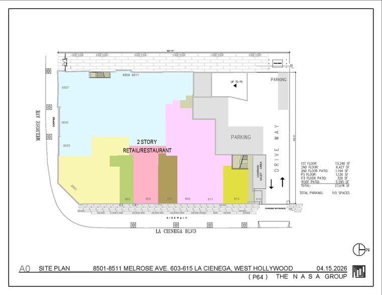 N 8501-8513 Melrose Ave/603-615 N La Cienega Blvd, West Hollywood, CA à louer - Plan d’étage - Image 3 de 8