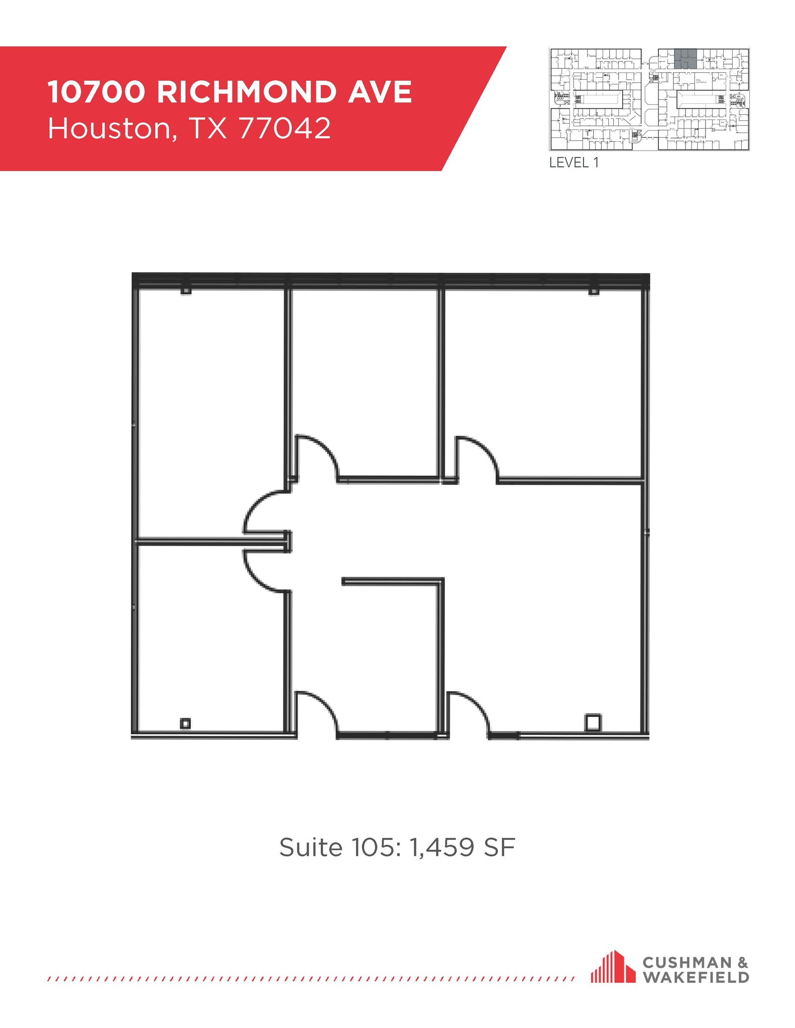 10700 Richmond Ave, Houston, TX à louer Plan d’étage- Image 1 de 1