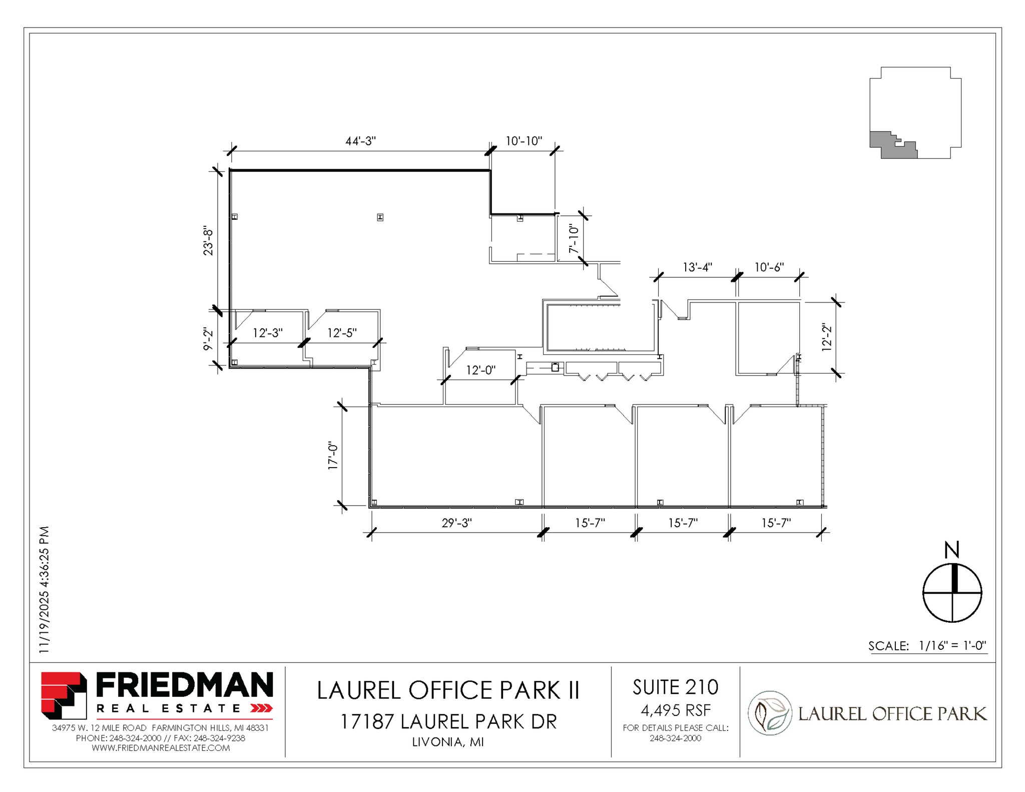 17187 N Laurel Park Dr, Livonia, MI for lease Floor Plan- Image 1 of 2
