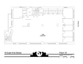 18 E 41st St, New York, NY à louer Plan d  tage- Image 1 de 9