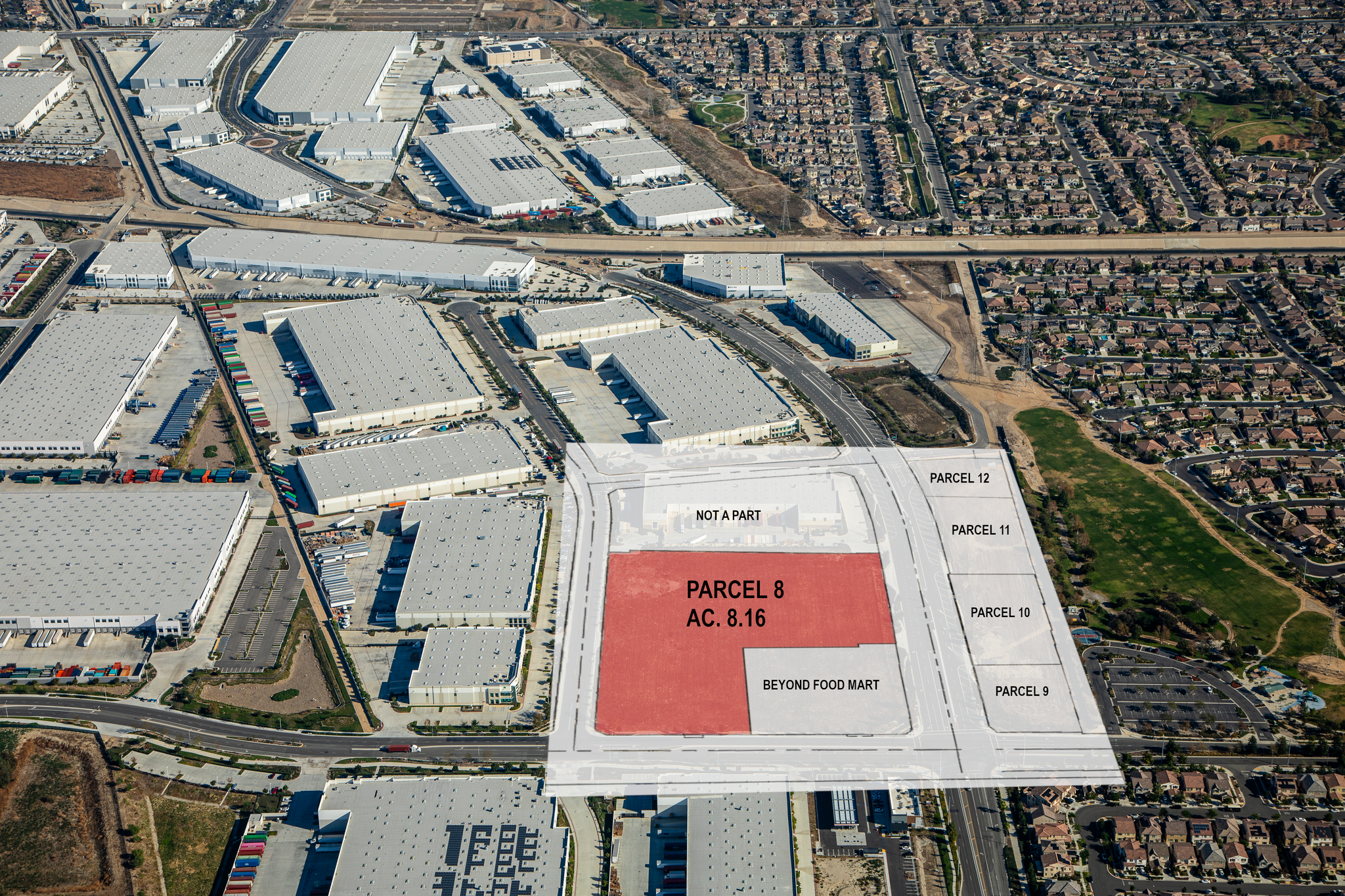 Parcel 8 Limonite Ave, Eastvale, CA for lease Aerial- Image 1 of 9