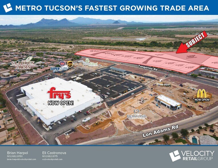 SEC Tangerine Farms Rd & Lon Adams Rd, Marana, AZ à vendre - Aérien - Image 3 de 3