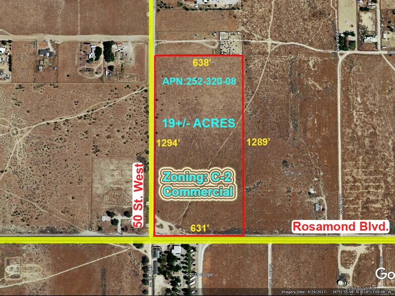50th St West & Rosamond Blvd, Rosamond, CA à vendre - Photo du bâtiment - Image 1 de 29