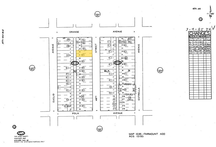 4170 N 48th St, San Diego, CA à vendre - Plan cadastral - Image 3 de 4