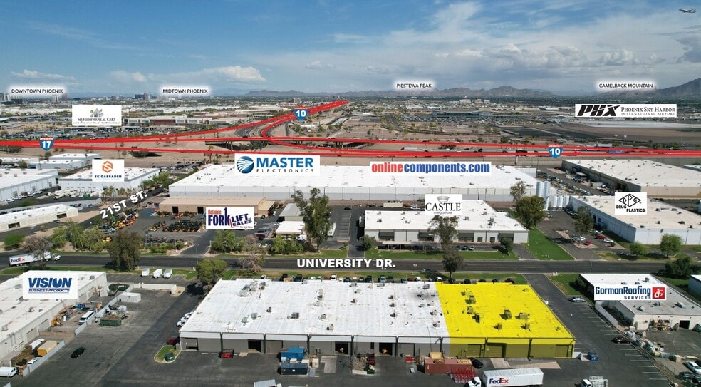 2201-2219 E University Dr, Phoenix, AZ for lease - Aerial - Image 3 of 3