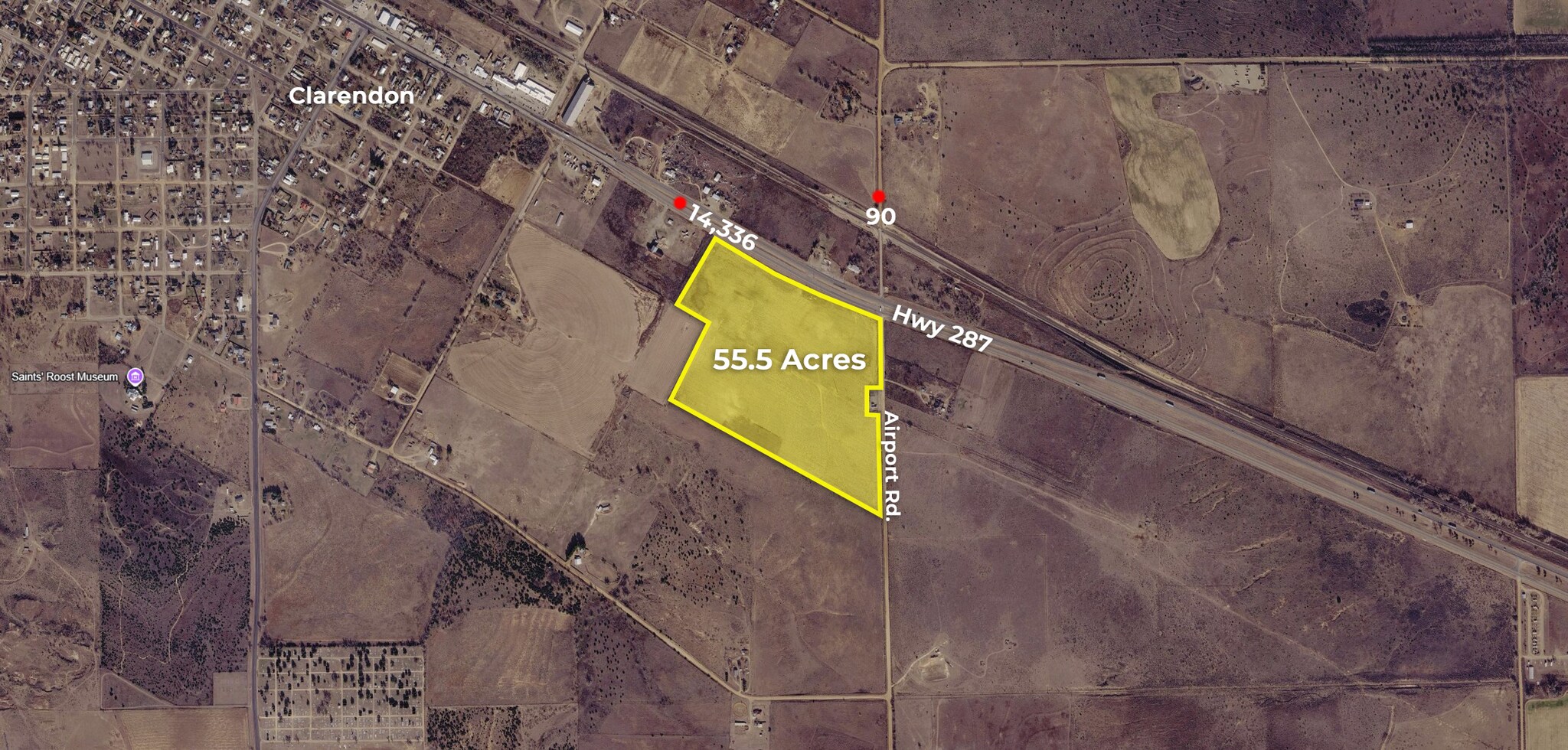 US-287 & Airport Road, Clarendon, TX for sale Aerial- Image 1 of 3