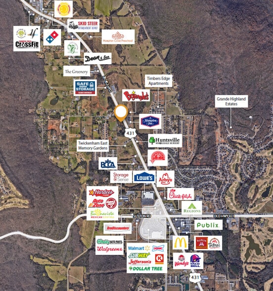 Highway 431, Hampton Cove, AL à vendre - Aérien - Image 2 de 3