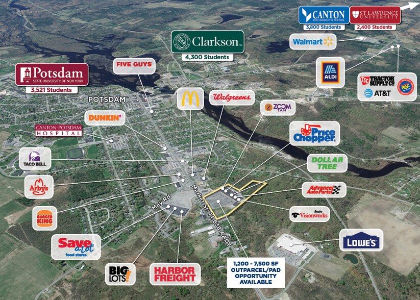 201 Market St, Potsdam, NY à louer - Aérien - Image 2 de 4