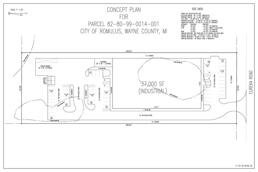 Eureka Road, Romulus, MI à vendre - Plan de site - Image 2 de 5