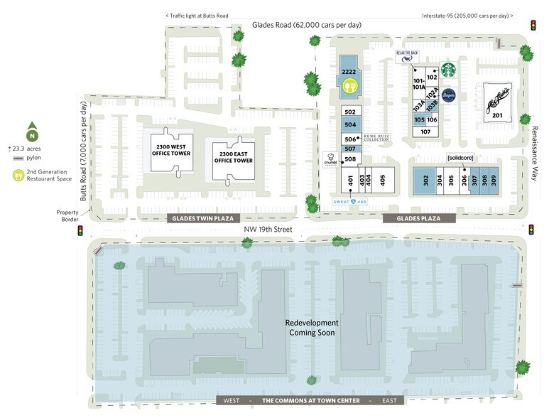 2200-2222 Glades Rd, Boca Raton, FL à louer - Plan de site - Image 3 de 36