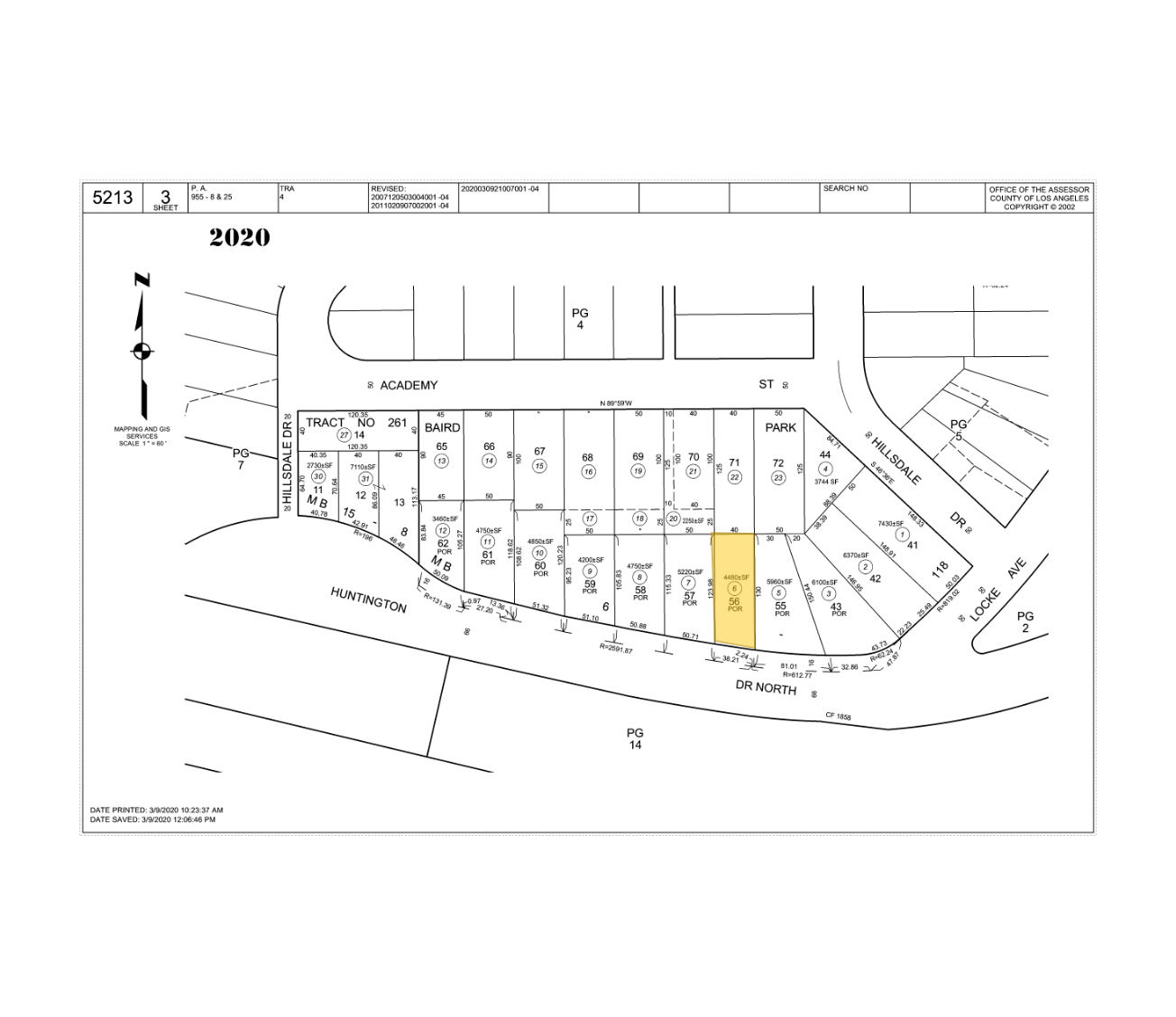 4791 Huntington Dr N, Los Angeles, CA à vendre Plan cadastral- Image 1 de 2