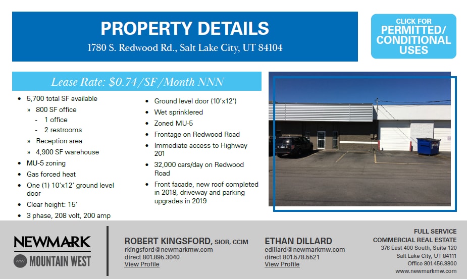 1720-1788 S Redwood Rd, Salt Lake City, UT à louer Photo intérieure- Image 1 de 3