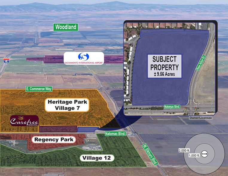 Natomas Blvd & Rose Arbor Dr, Sacramento, CA à vendre - Aérien - Image 3 de 3