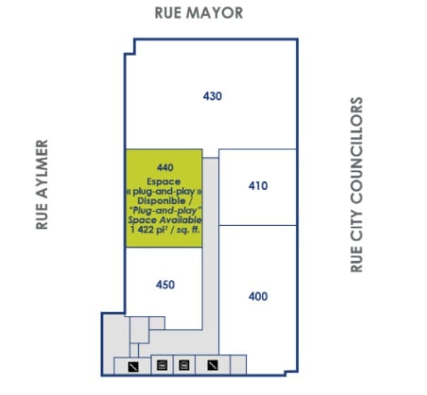 1450-1480 Rue City Councillors, Montréal, QC à louer Plan d’étage- Image 1 de 1