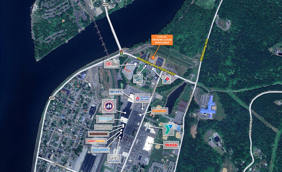 161 Shikellamy Ave, Sunbury, PA à louer - Aérien - Image 3 de 4