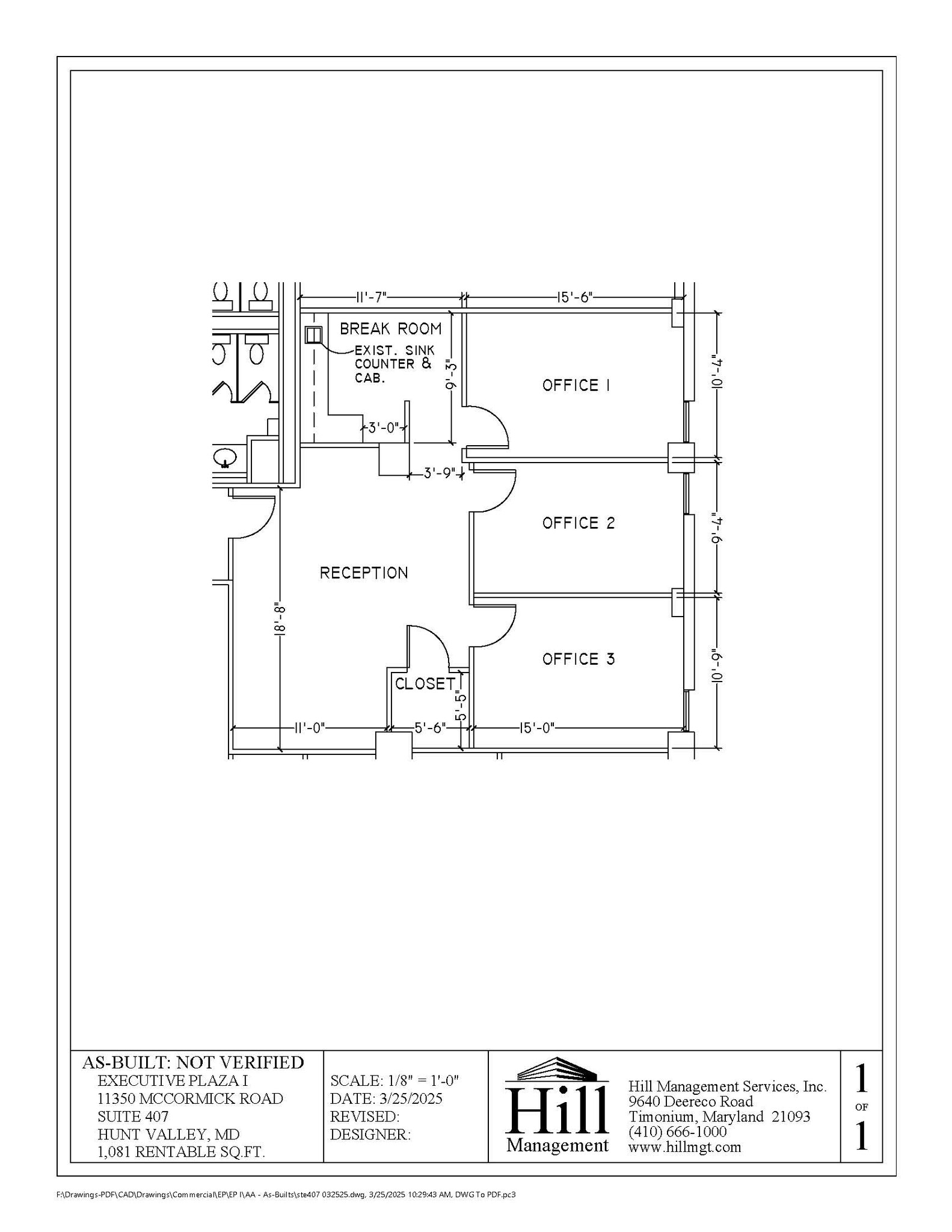 11350 McCormick Rd, Hunt Valley, MD for lease Floor Plan- Image 1 of 1
