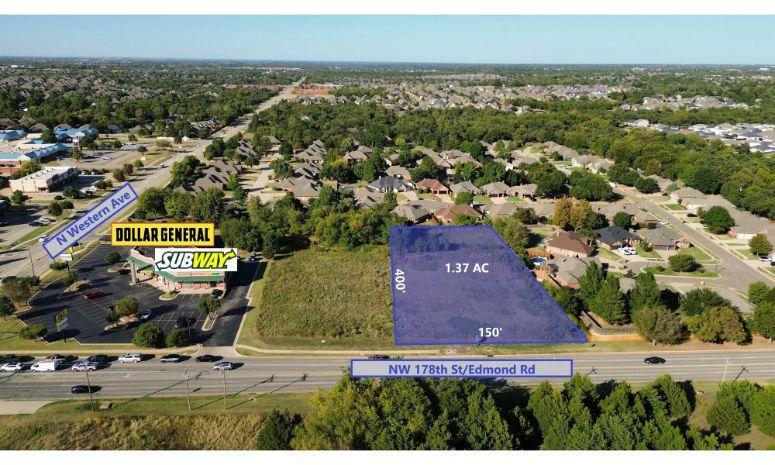 NW 178th & N Western Ave, Edmond, OK for lease - Aerial - Image 2 of 5