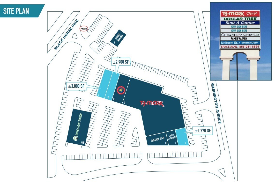 6716 Black Horse Pike, Egg Harbor Township, NJ à louer Plan de site- Image 1 de 3