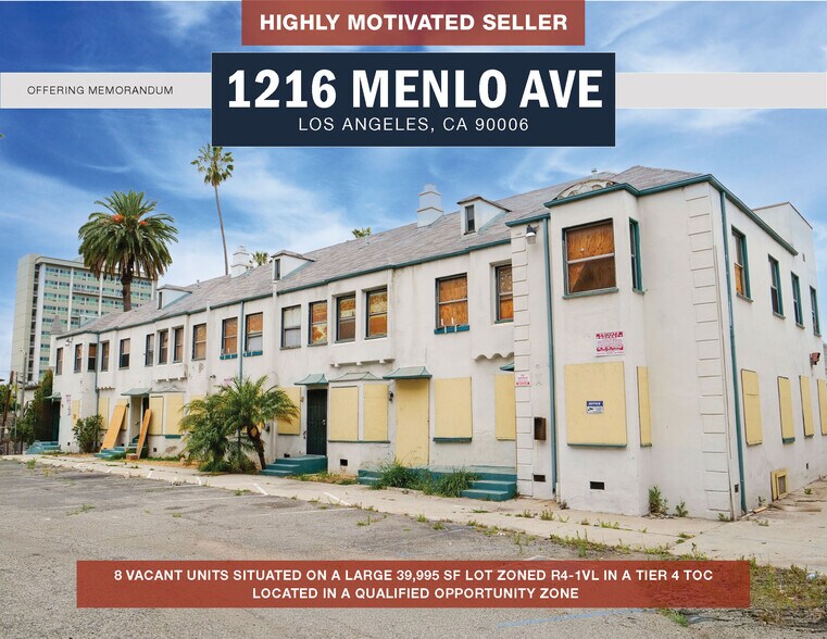 1216 Menlo Ave, Los Angeles, CA à vendre - Photo du bâtiment - Image 1 de 6
