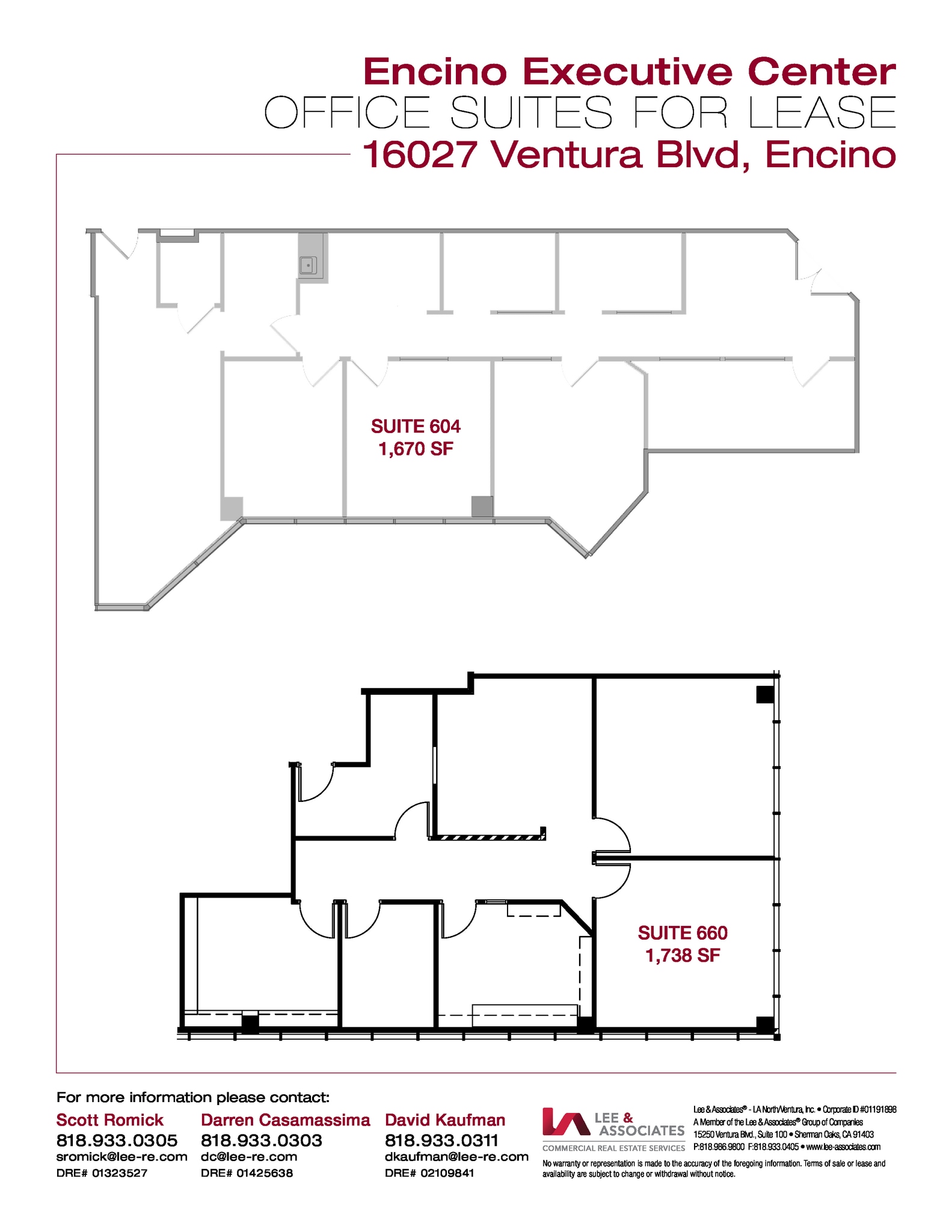 16027 Ventura Blvd, Encino, CA à louer Plan d’étage- Image 1 de 1