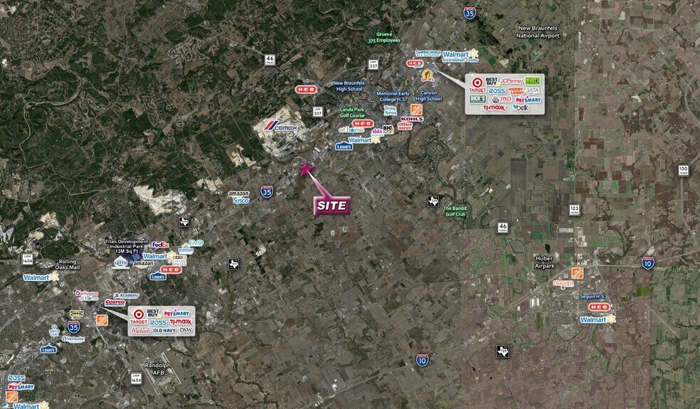 SEC of I-35 & S Solms Rd, New Braunfels, TX à vendre - Aérien - Image 2 de 2