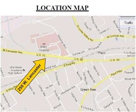 250 W Lancaster Ave, Paoli, PA - AERIAL map view