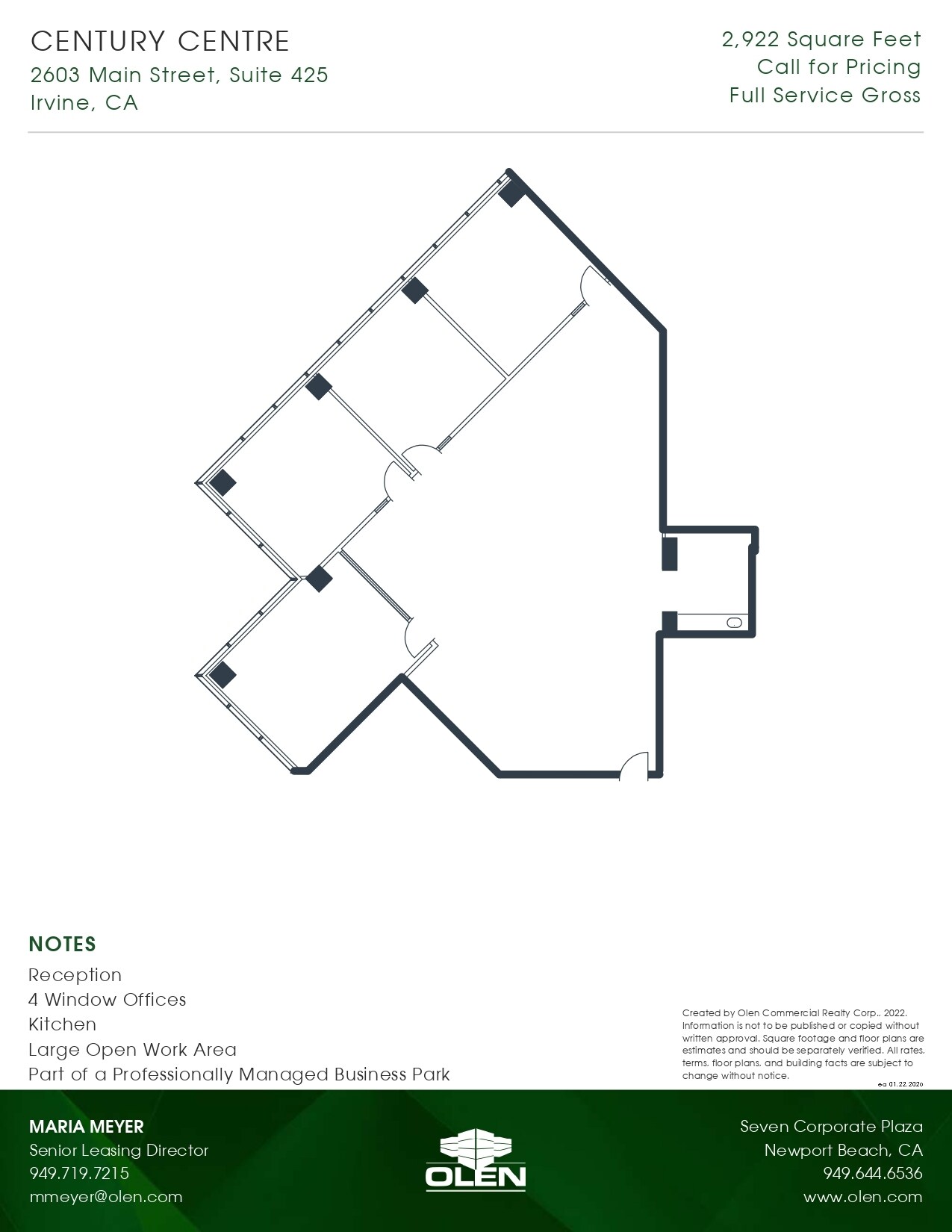 2601-2603 Main St, Irvine, CA à louer Plan d’étage- Image 1 de 1