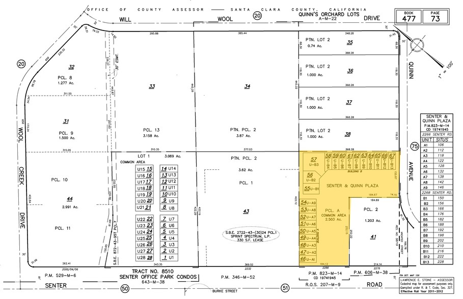 2268 Senter Rd, San Jose, CA à vendre - Plan cadastral - Image 1 de 1