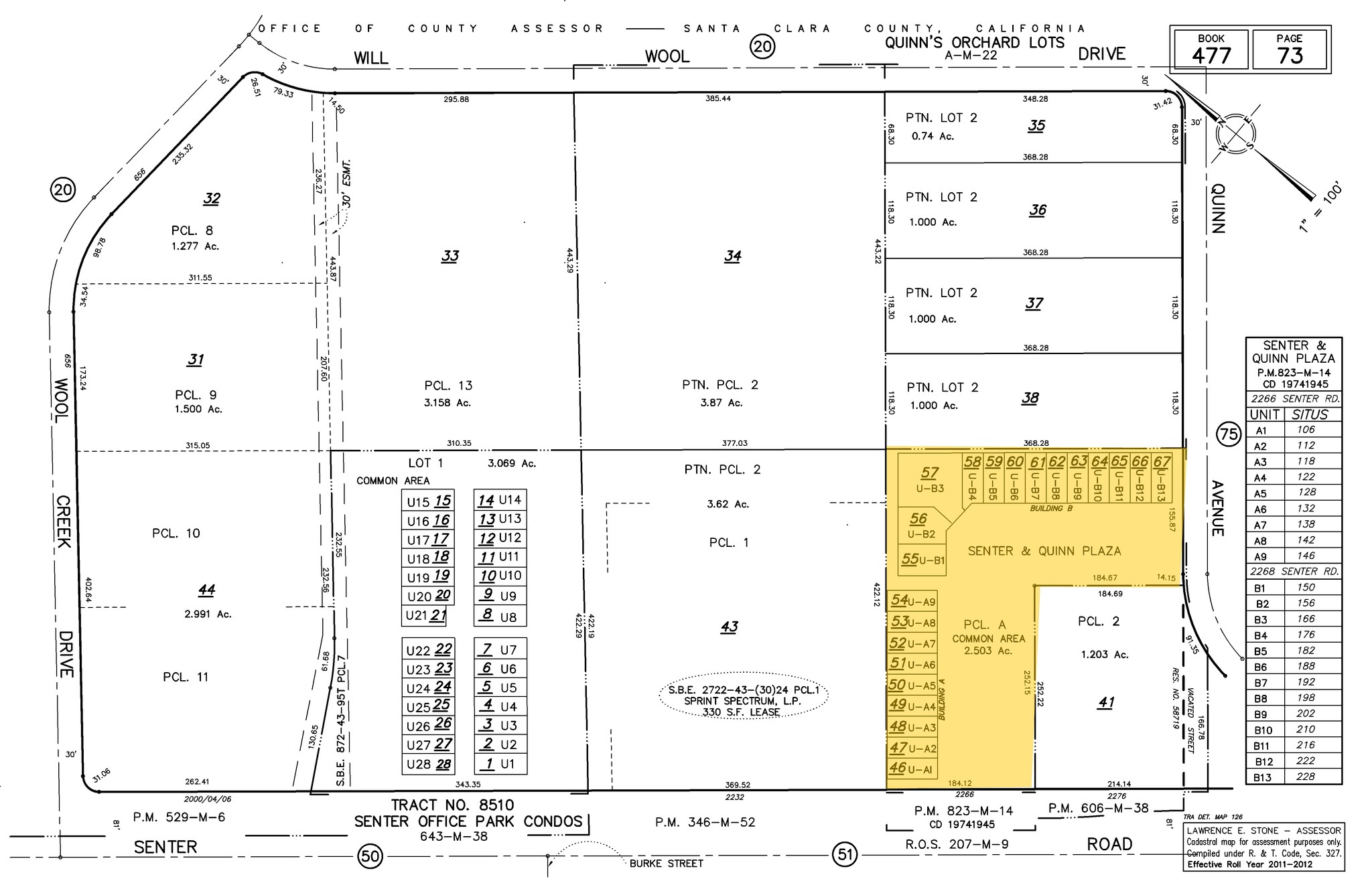 2268 Senter Rd, San Jose, CA à vendre Plan cadastral- Image 1 de 1