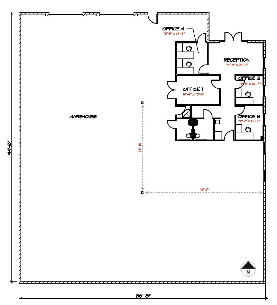 1102 W Geneva Dr, Tempe, AZ for lease Floor Plan- Image 1 of 5