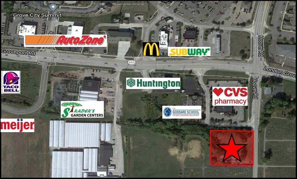 6205 Hoover Rd, Grove City, OH for sale Aerial- Image 1 of 2