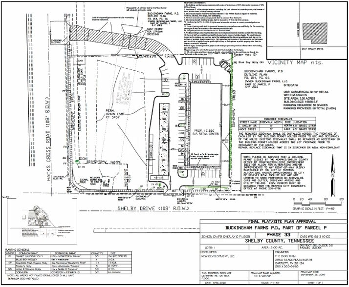 NEC Shelby Dr. at Hacks Cross, Memphis, TN for lease - Site Plan - Image 3 of 4