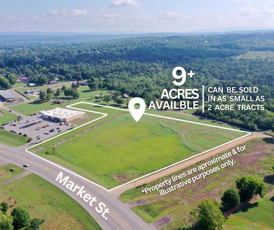 9+ Acres on Market Street Dover AR 72837, Dover, AR for sale Aerial- Image 1 of 7