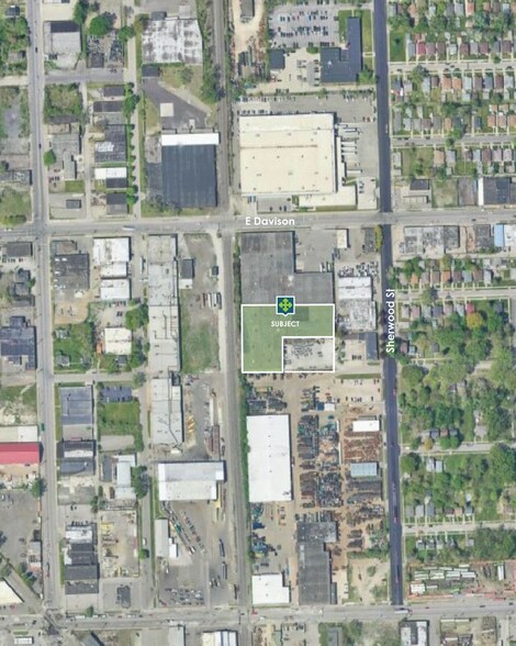 6500 E Davison St E, Hamtramck, MI for lease - Aerial - Image 3 of 9