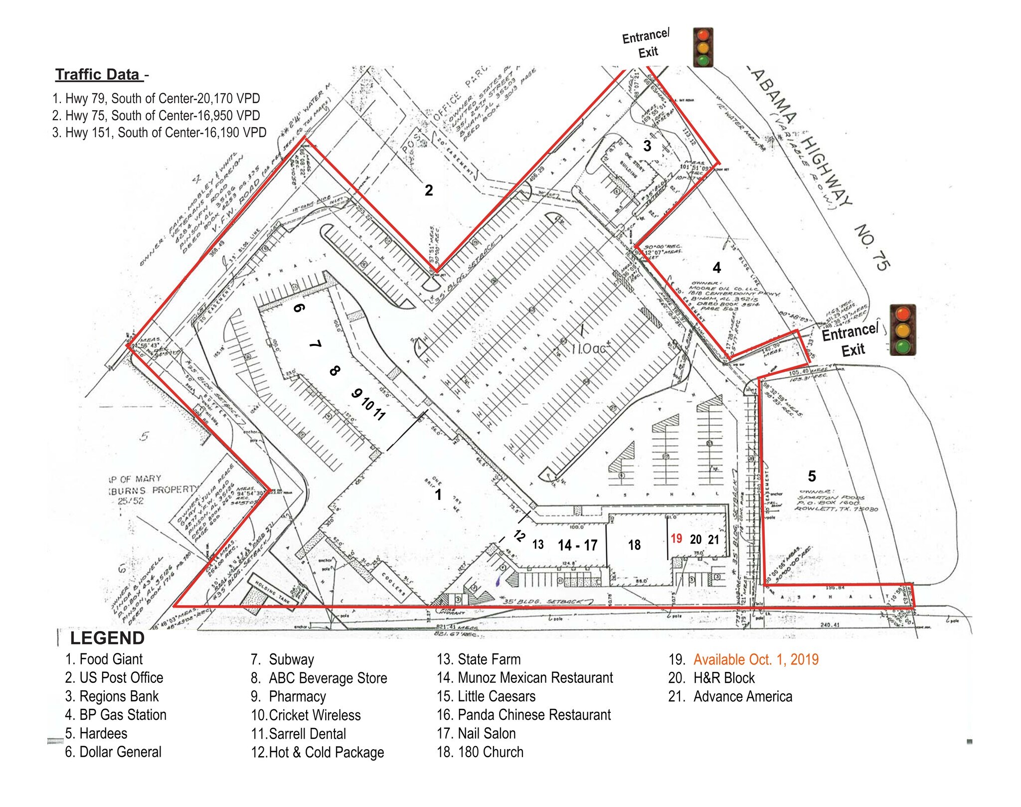 6662 Highway 75, Pinson, AL à louer Plan de site- Image 1 de 4