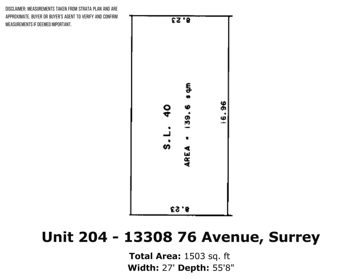 13308 76th Ave, Surrey, BC V3W 2W1 - Unité 204 - - Plan d’étage - Image 1 of 4