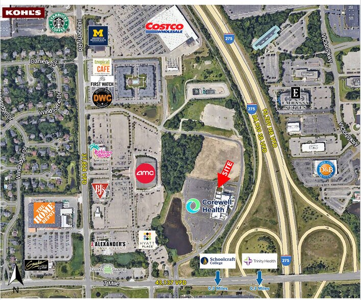 39000 W Seven Mile Rd, Livonia, MI à louer - Aérien - Image 3 de 14